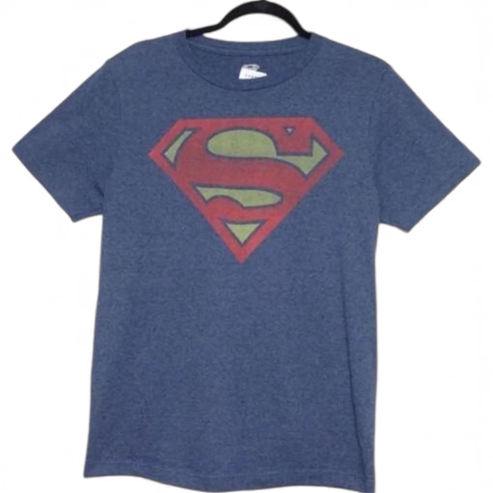 Superman Logo T-Shirt Mens Small Blue DC Comics Graphic Tee New Cotton Blend